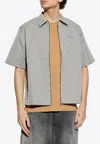 Givenchy Gray Monogram 72 Jacquard Zipped Shirt In Gray