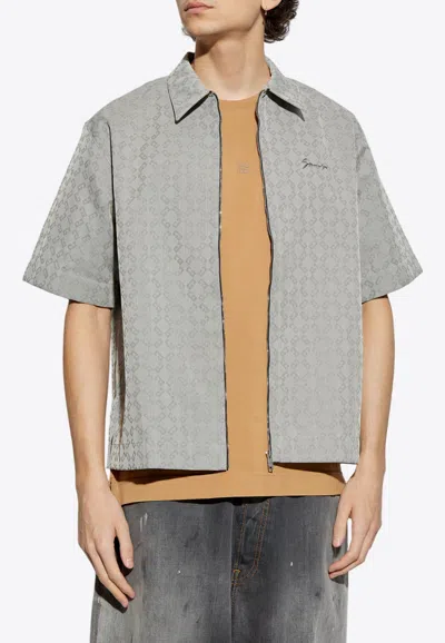 GIVENCHY MONOGRAM JACQUARD ZIP-UP SHIRT