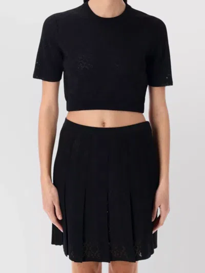 Givenchy Cropped Sweater In Monogram 72 Jacquard In Black