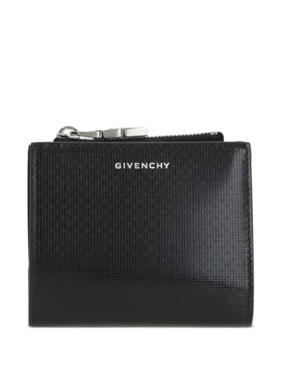 Givenchy Monogram Leather Zip-around Wallet In Black