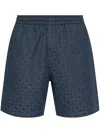 Givenchy Monogram 72 Jacquard Denim Bermuda Shorts In Blue