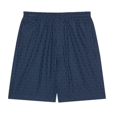 Pre-owned Givenchy Monogram Pattern Deck Shorts 'grey/blue' | Men's Size 36 In Gray