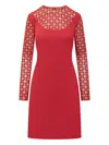 Givenchy Plumetis Long Sleeve Mixed Media Minidress