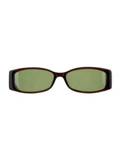 Pre-owned Givenchy Monogram Pattern Narrow Sunglasses In Brown