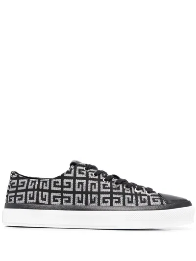 Givenchy Monogram-print Low Top Sneakers In Black