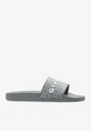 Givenchy Monogram Rubber Slides In Gray