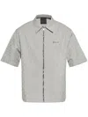 Givenchy Gray Monogram 72 Jacquard Zipped Shirt In Black