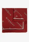 Givenchy Monogram Silk-blend Scarf In Red