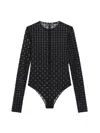 Givenchy Logo Monogram Semi-sheer Bodysuit In Black