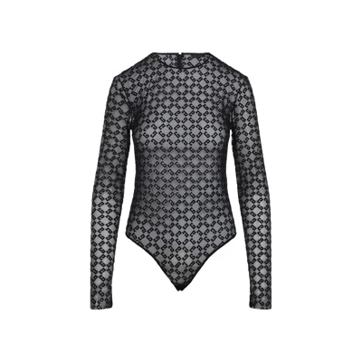 Givenchy Monogram Tulle Bodysuit In Black