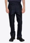 Givenchy Monogram Wool Tailored Pants In Navy