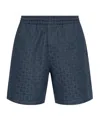Givenchy Monogram 72 Jacquard Denim Bermuda Shorts In Blue
