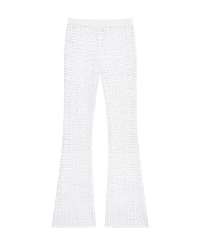 Givenchy Monogrammed Elastic Waistband Trousers In White