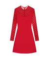 Givenchy Dress In Jersey And Monogram 72 Tulle In Red