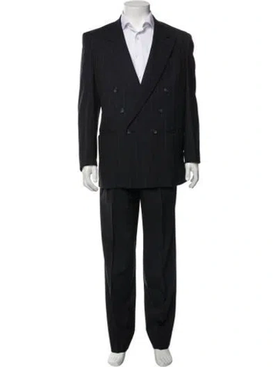 Pre-owned Givenchy Monsieur Striped Two-piece Blazer In Black