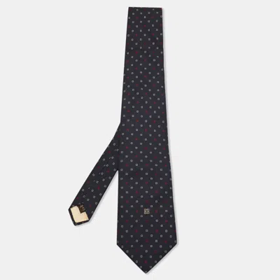 Pre-owned Givenchy Monsieur Vintage Printed Silk Tie In Blue