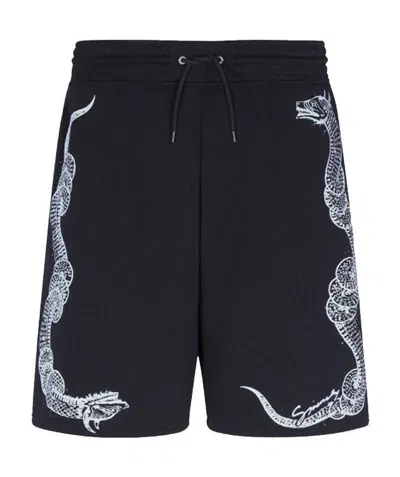 Givenchy Monster Print Shorts In Black