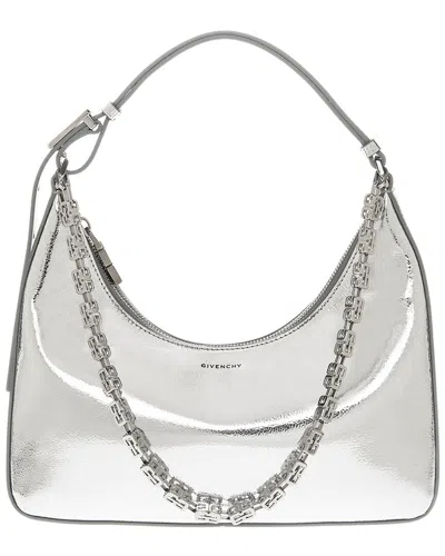 Givenchy Moon Cut Out Leather Hobo Bag In Gray