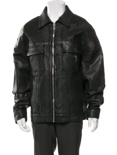 Pre-owned Givenchy Moto Jacket In Green