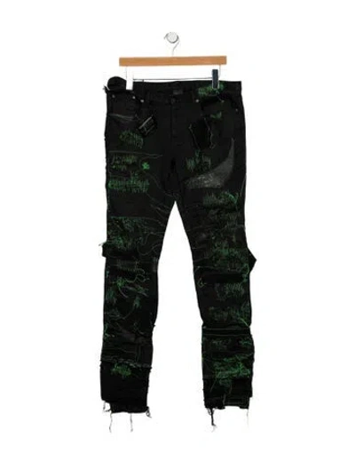 Pre-owned Givenchy Moto Jeans In Black