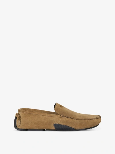 Givenchy Mr G Driver Shoes In Suede In Light Brown