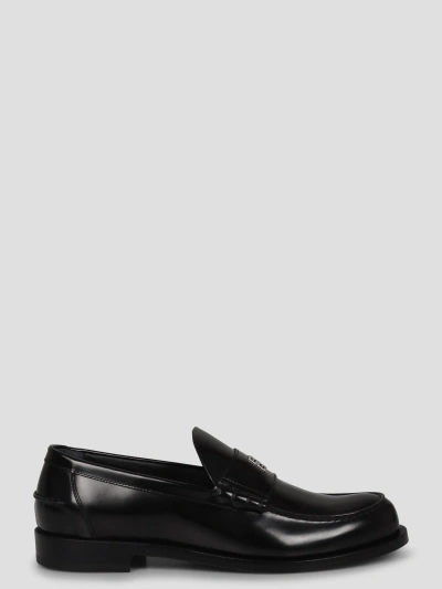 Givenchy Black Leather Slip-on Loafers