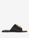 Givenchy 4g Liquid Raffia Slides In Metal Logo On The Front