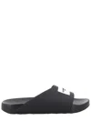 Givenchy Label Flat Mules In Black Rubber In Black