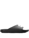 Givenchy Label Flat Mules In Black Rubber In Black