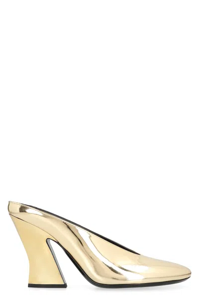 Givenchy Mule With Sculpted Heel In Leather Mirror Effect In Multi