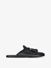 Givenchy Black Leather Slippers In Black