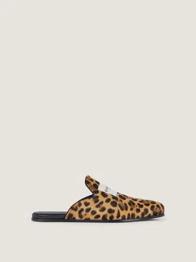 Givenchy Mules Plates Label En Cuir Imprimé Léopard In Multi