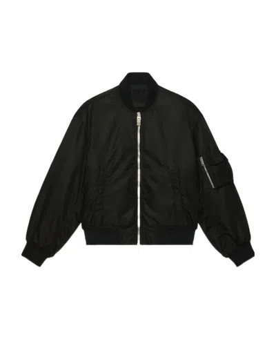 GIVENCHY GIVENCHY LOGO PRINTED ZIP-UP BOMBER JACKET