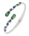 Givenchy Multi-stone Bypass Cuff Bracelet In White