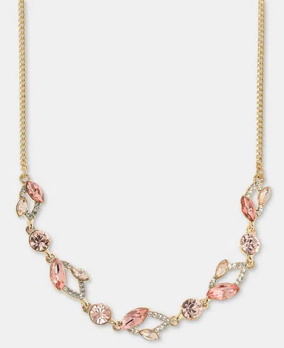 Givenchy Multi-stone Vine 16" Statement Necklace In Gold
