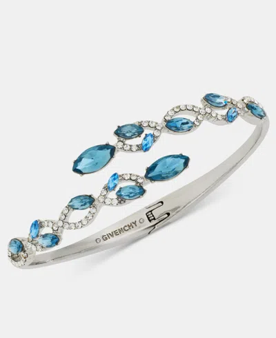Givenchy Multi-stone Vine Bypass Bangle Bracelet In Blue