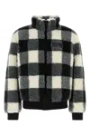 Givenchy Wool-blend Check-pattern Fleece Jacket In Gray