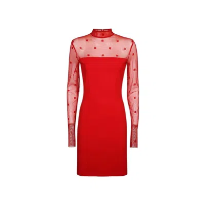 Givenchy Multicolor Elastane Cocktail Women's Dress In Red