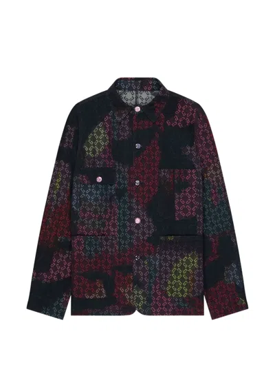 Givenchy Multicolor Jacket In Denim Monogram 72 In Black