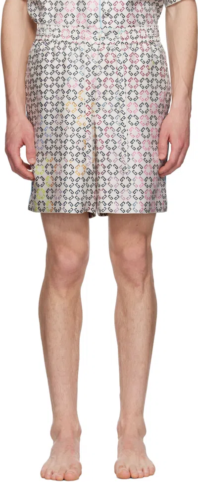 Givenchy Multicolor Monogram 72 Drawstring Pyjama Shorts In 960-multicolored