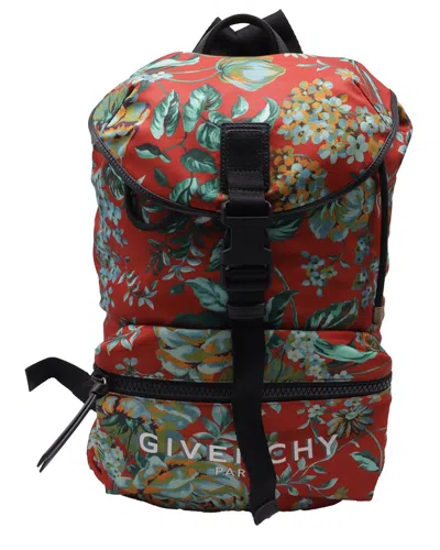 Pre-owned Givenchy Multicolor Nylon Floral-print Rucksack Backpack (authentic Pre-loved)