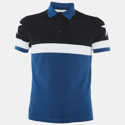 Pre-owned Givenchy Multicolor Paneled Cotton Pique Polo T-shirt S