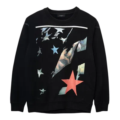 Pre-owned Givenchy Multicolor Star Crewneck Sweatshirt Black