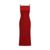 Givenchy Square-neck Sleeveless Midi Dress In Red