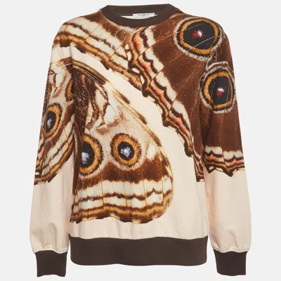 Pre-owned Givenchy Multicolour Butterfly Print Cotton Knit Sweatshirt S