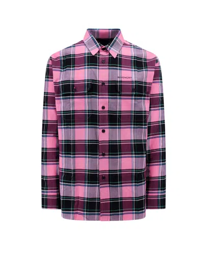 Givenchy Multicolour Pink Cotton And Virgin Wool Blend Check Shirt In Multi Pink