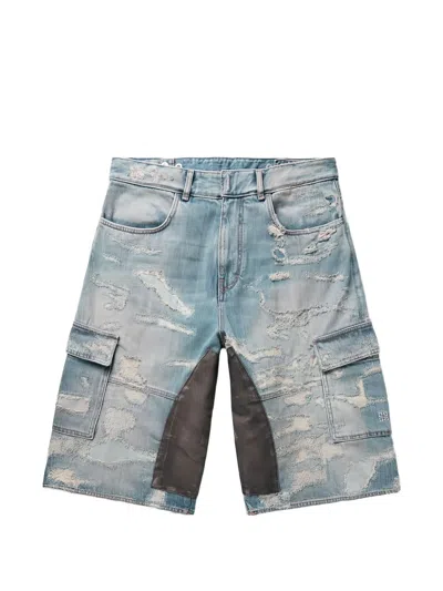 Givenchy Multicutted Shorts In Blue