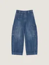 Givenchy Multi-pocket Denim Cargo Pants In Blue