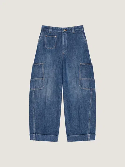 Givenchy Multi-pocket Denim Cargo Pants In Blue