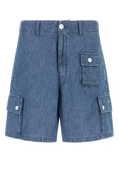 Givenchy Multi-pocket Denim Cargo Shorts In Blue
